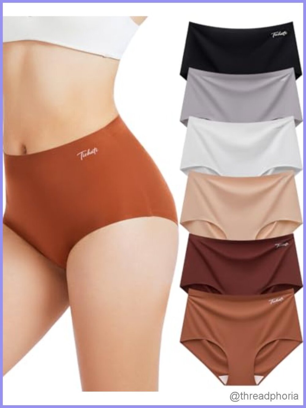 Seamless High Waisted Briefs 6 Pack Full Coverage Breathable